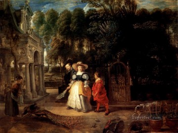 ヘレナ・フォーメントと庭にいるルーベンス バロック ピーター・パウル・ルーベンス Oil Paintings